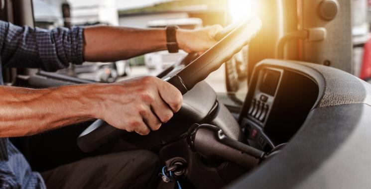 Driving steering the truck