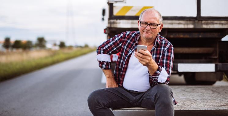 Truck driver resting